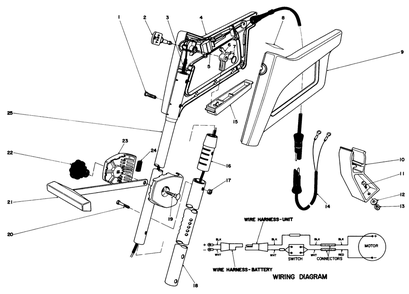 Handle Assembly Diagram and Parts List for 30950 1000001 - 1999999 Toro Trimmer