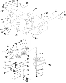 Drive Assembly Diagram and Parts List for 39984 (280000001-280999999)(2008) Toro Lawn Mower