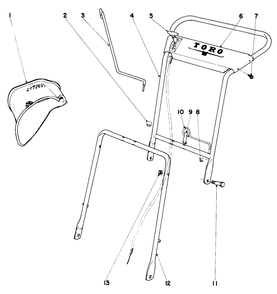Handle Assembly Diagram and Parts List for 19222 9000001 - 9999999 Toro Lawn Mower