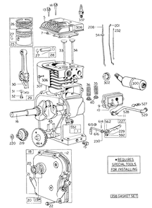 Engine Model No. 130202 Type 0492-01 Briggs & Stratton Diagram and Parts List for 62933 7000001 - 7999999 Toro Leaf Blower / Vacuum