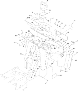 Control Tower And Fuel Tank Assembly Diagram and Parts List for 22983 410480000 - 411799999 Toro Lawn Tractor Accessories