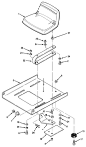 Seat Assembly (212-5 & 212-H) Diagram and Parts List for 32-10BE02 1000001 - 1999999 Toro Lawn Tractor