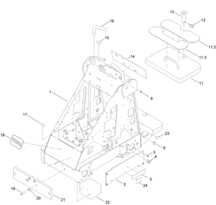 Frame Assembly Diagram and Parts List for 22218 407600000 - 411799999 Toro Lawn Tractor Accessories