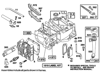 Engine Briggs & Stratton Model 122702-3188-01 Diagram and Parts List for 20101 1000001 - 1999999 Toro Lawn Mower