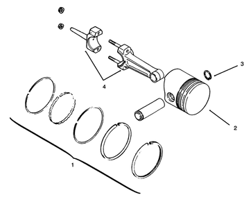Piston And Rings Diagram and Parts List for 73401 5901261 - 5999999 Toro Lawn Tractor