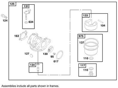 Engine Briggs & Stratton Model 127802-1761-E1 Diagram and Parts List for 21013 8900001 - 8999999 Toro Lawn Mower