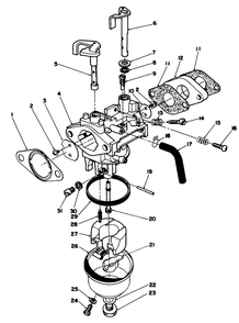 Carburetor Assembly (Model No. Vmg6) Diagram and Parts List for 20629C 7000001 - 7999999 Toro Lawn Mower