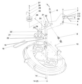 Pulley & Belt Assembly (38" Cutting Unit) Diagram and Parts List for 71215 8900001 - 8999999 Toro Lawn Tractor