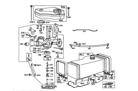Carburetor And Fuel Tank Assembly Diagram and Parts List for 56108 3000001 - 3999999 Toro Lawn Tractor Accessories