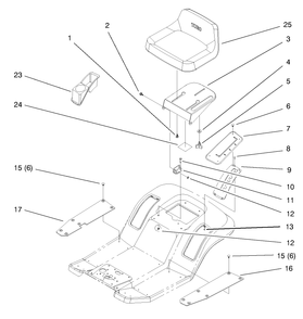 Seat Assembly Diagram and Parts List for 71219 8900001 - 8999999 Toro Lawn Tractor