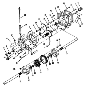 Transaxle Diagram and Parts List for 73401 3900001 - 3999999 Toro Lawn Tractor