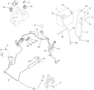 Electrical System Assembly Diagram and Parts List for 75967 402080000-403247360 Toro Lawn Mower