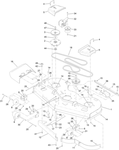 60 Inch Deck Assembly Diagram and Parts List for 72513 413000000 - 414348674 Toro Lawn Mower