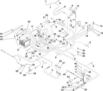 Electrical Assembly Diagram and Parts List for 74268CP (280000001-280999999)(2008) Toro Lawn Mower