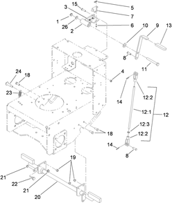Parking Brake Assembly Diagram and Parts List for 38494 (290000001-290999999)(2009) Toro Lawn Mower