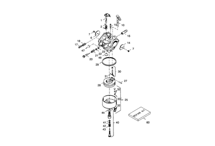 Carburteor Tecumseh No. 632334a Diagram and Parts List for 38540 5900001 - 5999999 Toro Snow Blower