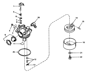 Carburetor No. 632050 Diagram and Parts List for 20762 1000001 - 1999999 Toro Lawn Mower