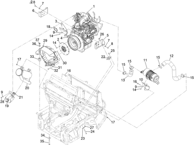 Engine Assembly Diagram and Parts List for 72028 412410000 - 412699999 Toro Lawn Tractor