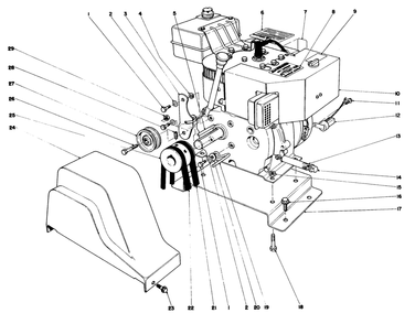Engine Assembly Diagram and Parts List for 38050 4000001 - 4999999 Toro Snow Blower