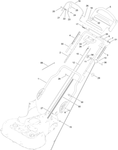 Handle Assembly Diagram and Parts List for 20976 400000000 - 402099999 Toro Lawn Mower