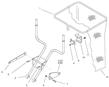 Bag & Frame Assembly Diagram and Parts List for 79301 9900001 - 9999999 Toro Lawn Tractor