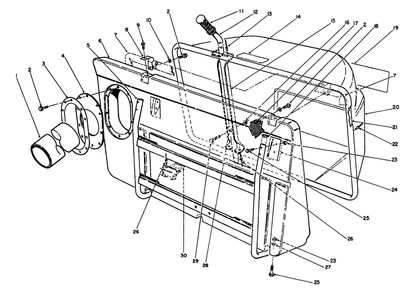 Hopper Assembly Diagram and Parts List for 27-06BL01 1000001 - 1999999 Toro Lawn Tractor Accessories