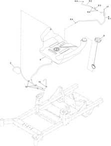 Fuel Tank And Vent Hose System Assembly Diagram and Parts List for 74463 403351024-404314999 Toro Lawn Tractor