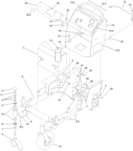 Main Frame Assembly Diagram and Parts List for 79534 (316000001-316999999)(2016) Toro Lawn Mower