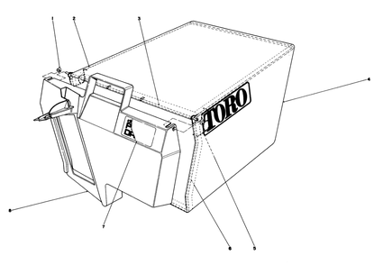 Grass Bag Assembly No. 11-0189 Diagram and Parts List for 20692C 8000001 - 8999999 Toro Lawn Mower
