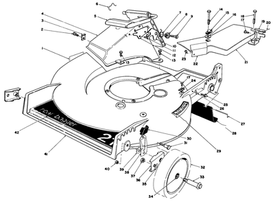 Housing Assembly Diagram and Parts List for 20676 4000001 - 4999999 Toro Lawn Mower