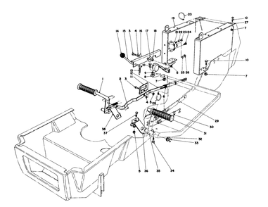 Brake & Clutch Pedal Assembly Diagram and Parts List for 57365 6000001 - 6999999 Toro Lawn Tractor