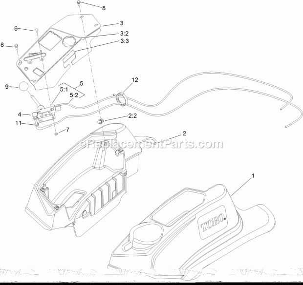 Fender, Console And Control Assembly Diagram and Parts List for 74954 313000001-313999999 Toro Lawn Mower