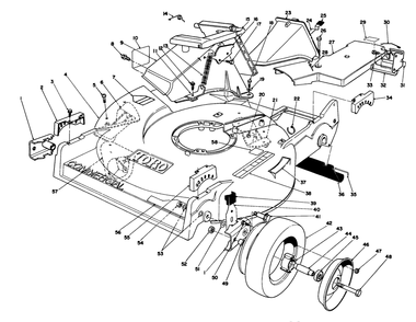 Housing Assembly Diagram and Parts List for 22037B 39000001 - 39999999 Toro Lawn Mower