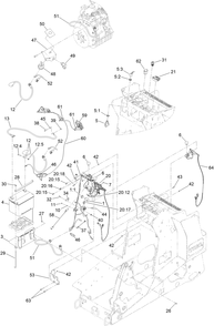 Electrical Assembly Diagram and Parts List for 22327G 411900000 - 412499999 Toro Lawn Tractor Accessories