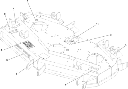 Deck Decal Assembly Diagram and Parts List for 74264TE (310000001-310999999)(2010) Toro Lawn Mower