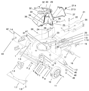 Housing Assembly Diagram and Parts List for 22045 9900001 - 9999999 Toro Lawn Mower