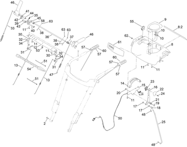 Traction Control Assembly Diagram and Parts List for 38844 409000000 - 411999999 Toro Snow Blower