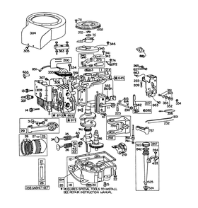 Engine Briggs & Stratton Model 191707-5641-01 (Model 57300) Diagram and Parts List for 57360 9000001 - 9999999 Toro Lawn Tractor
