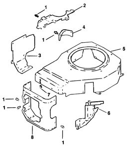 Blower Housing & Baffle-Engine Kohler Model No. Cv14 T-1412 Diagram and Parts List for 30114 1000001 - 1999999 Toro Lawn Tractor Accessories