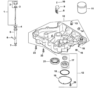 Oil Pan/Lubrication Diagram and Parts List for 30177 890001 - 899999 Toro Lawn Tractor Accessories