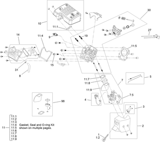 Part Location Diagram of 144-1007 Toro Valve Cover Assembly