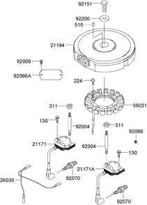 Electric Equipment Assembly Diagram and Parts List for 30314TE (260000001-260999999)(2006) Toro Lawn Mower