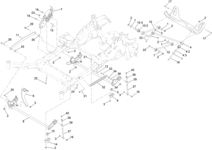 Deck Lift Assembly Diagram and Parts List for 75967 402080000-403247360 Toro Lawn Mower