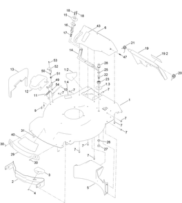 Housing Assembly Diagram and Parts List for 21765 410000000 - 999999999 Toro Lawn Mower