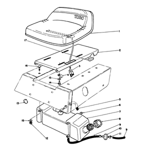Seat & Gas Tank Assembly Diagram and Parts List for 56133 2000001 - 2999999 Toro Lawn Tractor