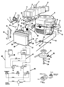 Engine Assembly Diagram and Parts List for 56145 0000001 - 0999999 Toro Lawn Tractor