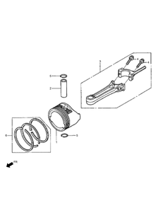 Piston And Connecting Rod Assembly Diagram and Parts List for 02610 410200000-999999999 Toro Lawn Mower