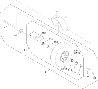 Caster Wheel And Fork Assembly Diagram and Parts List for 77284 411582570 - 411926490 Toro Lawn Tractor