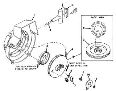 Shroud And Rewind Starter No. 590398b Diagram and Parts List for 31502 5000001 - 5999999 Toro Snow Blower