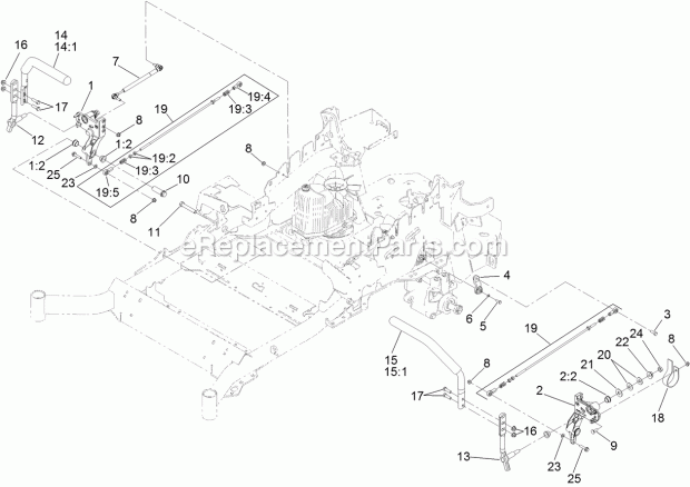 Motion Control Assembly Diagram and Parts List for 74954 312000001-312999999 Toro Lawn Mower